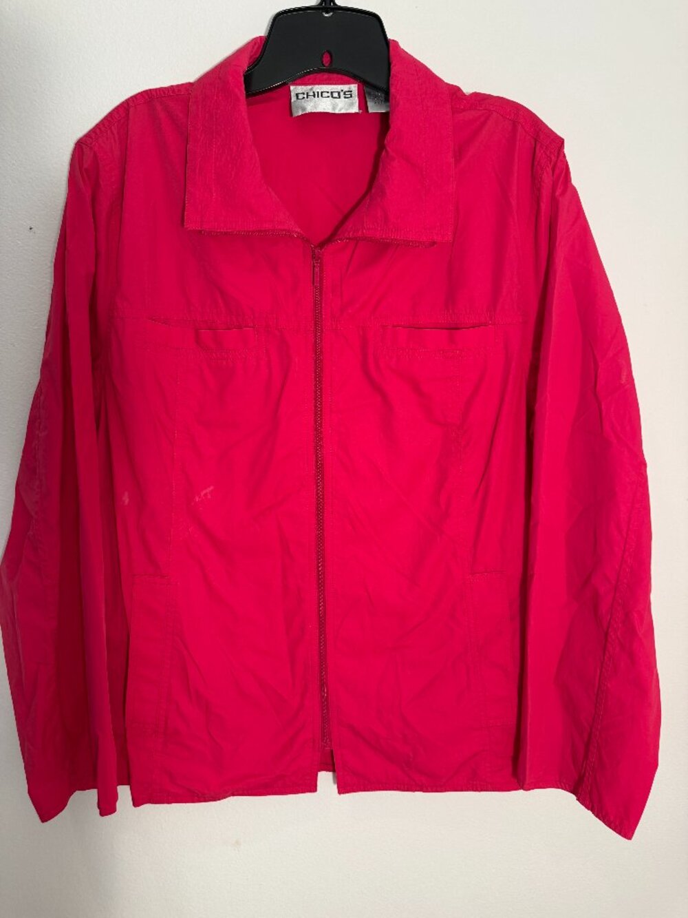 Chico's Zenergy Pink Lightweight Jacket‎ Womens Size 2 Large L Nylon Cotton SPF